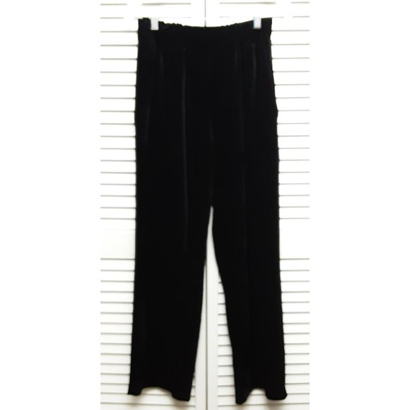 WinterSilks Pants - Winter Silks Black Velvet Pull on Pants Size S